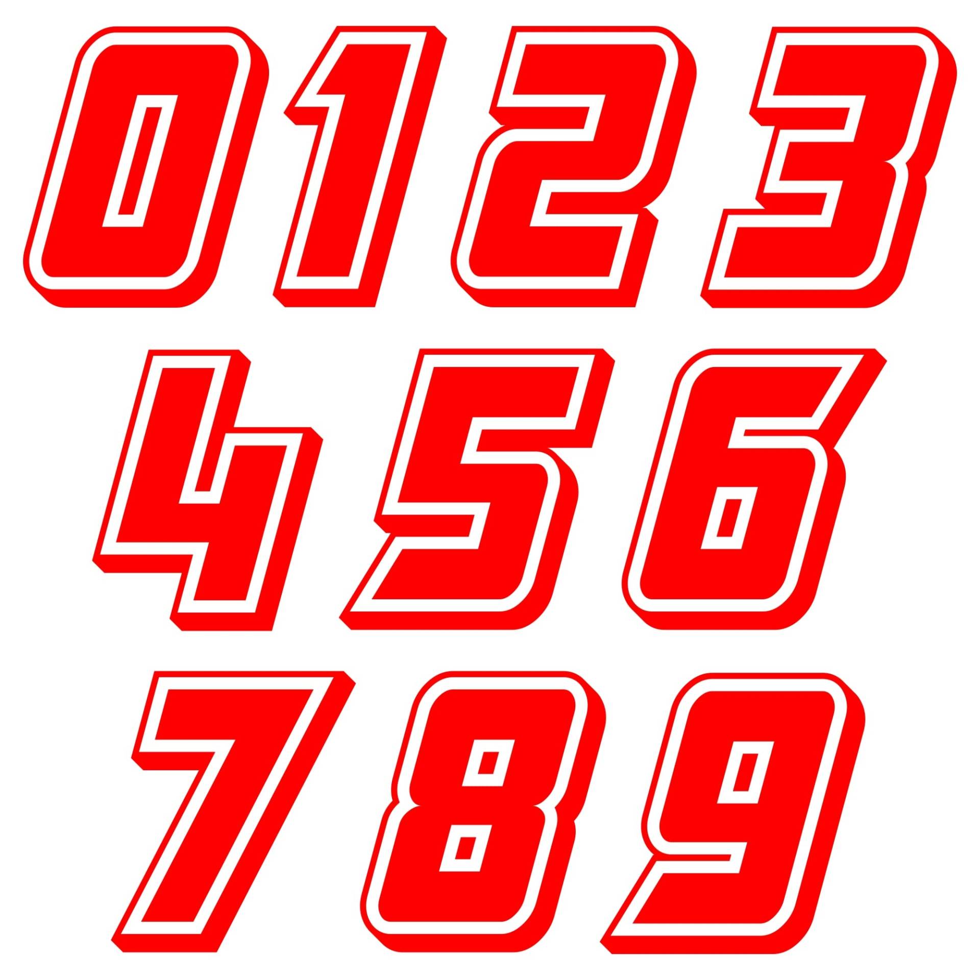 Autodomy Motorrad Motocross Nummer Startnummer Aufkleber Paket 10 Stück für Motorrad Quad ATV Auto | Rennummer Sticker Widerstandsfähig Gegen Regen und Sonne | Rot Autodomy Motorrad Motocross Nummer Startnummer Aufkleber Paket 10 Stück für Motorrad Quad ATV Auto | Rennummer Sticker Widerstandsfähig Gegen Regen und Sonne | Rot von AUTODOMY