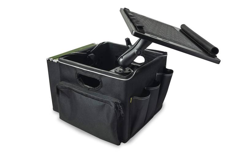 AutoExec AE-CRATE-19 Milchkisten-Fahrzeug und Mobile Büroarbeitsstation mit Schürzen-Organizer, Laptopablage und 400-Watt-Wechselrichter von AUTOEXEC