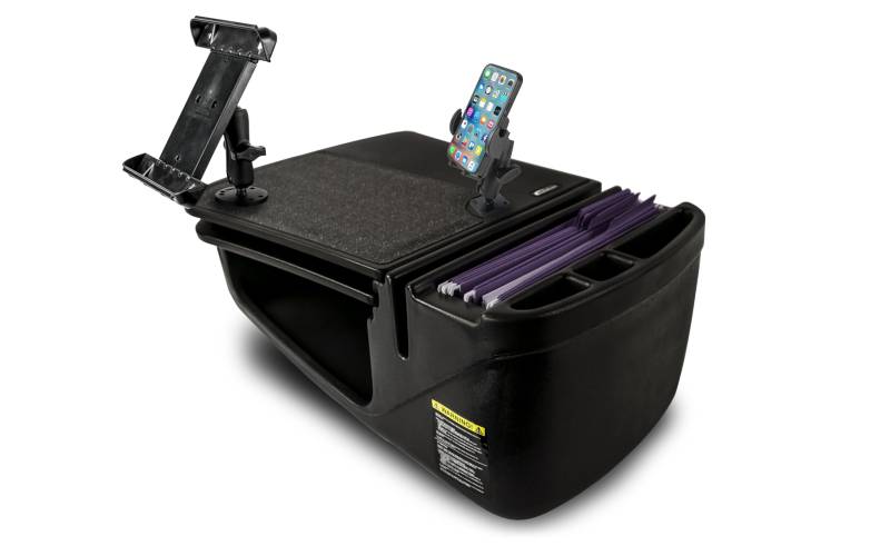 AutoExec AE-GMCD-PI-PM-TAB-BT GripMaster Auto-Schreibtisch für Ihren Fahrzeug-Arbeitsplatz und mobiles Büro, schwarz mit 400 Watt Wechselrichter, Handyhalterung und Tablet-Halterung von AUTOEXEC