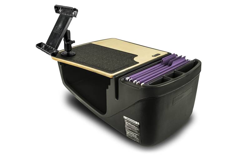 AutoExec AE-GMEF-PI-TAB-11M Efficiency GripMaster Auto-Schreibtisch für Ihren Fahrzeug-Arbeitsplatz und mobiles Büro, naturfarben, mit 400 Watt Wechselrichter und Tablet-Halterung von AUTOEXEC