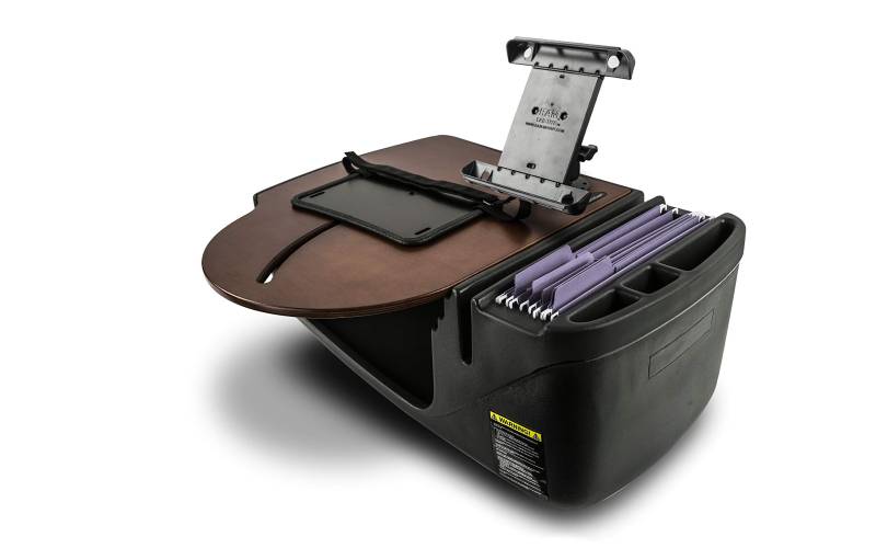 AutoExec AE-RMCD-PI-TAB-21M Roadmaster Auto-Schreibtisch für Ihren Fahrzeug-Arbeitsplatz und mobiles Büro, Mahagoni mit 400 Watt Wechselrichter und Tablet-Halterung von AUTOEXEC