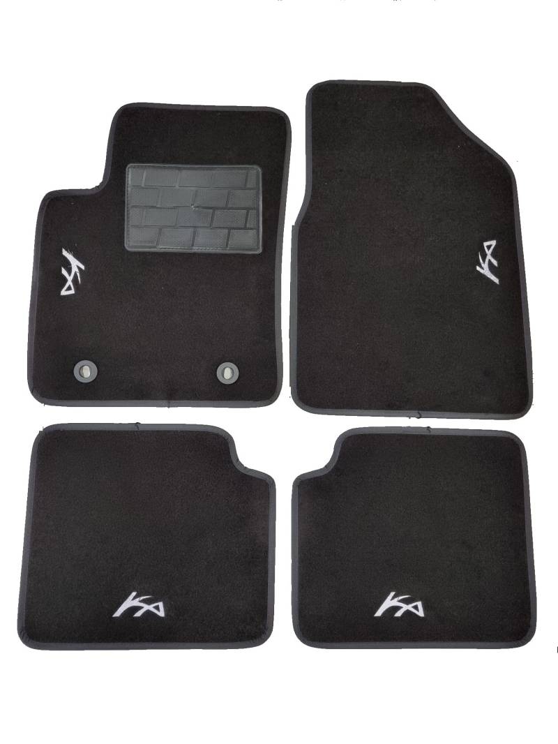 AUTOFORNITURE ITALIA Fußmatten-Set, Schwarz, Kautschuk, 4 Logos, 2 ovale Befestigungen, PKW, Fahrzeugspezifische Passform von AUTOFORNITURE ITALIA