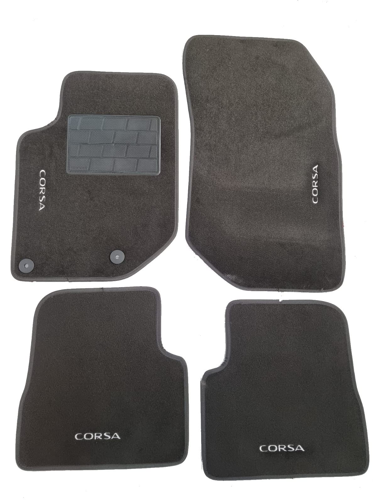 Fußmatten für Teppich, 4 Logos, 2 Fix, kompatibel mit Corsa F 19> von AUTOFORNITURE ITALIA