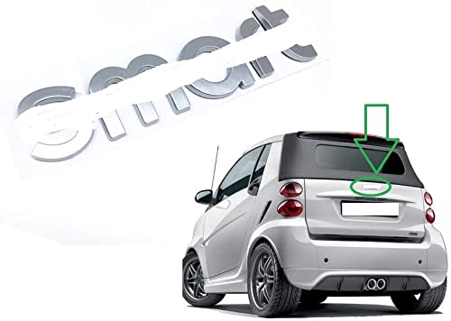 Logo Schriftzug hinten matt grau mit doppelseitigem Klebeband für Smart fortwo 451 2007> von AUTOFORNITURE ITALIA