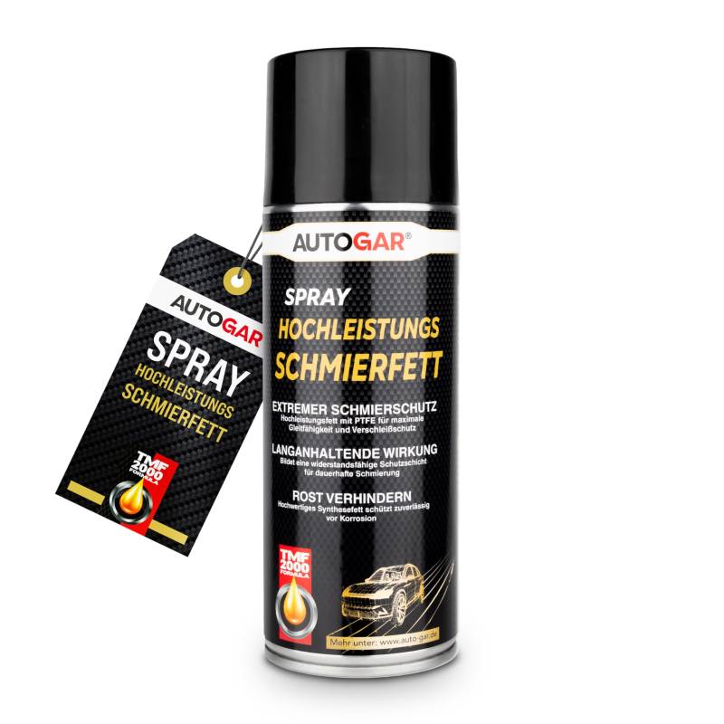 SCHMIERFETT HOCHLEISTUNGS SPRAY – Mit PTFE & TMF-2000® für maximalen Schutz bei extremen Belastungen┃ AUTOGAR® von AUTOGAR