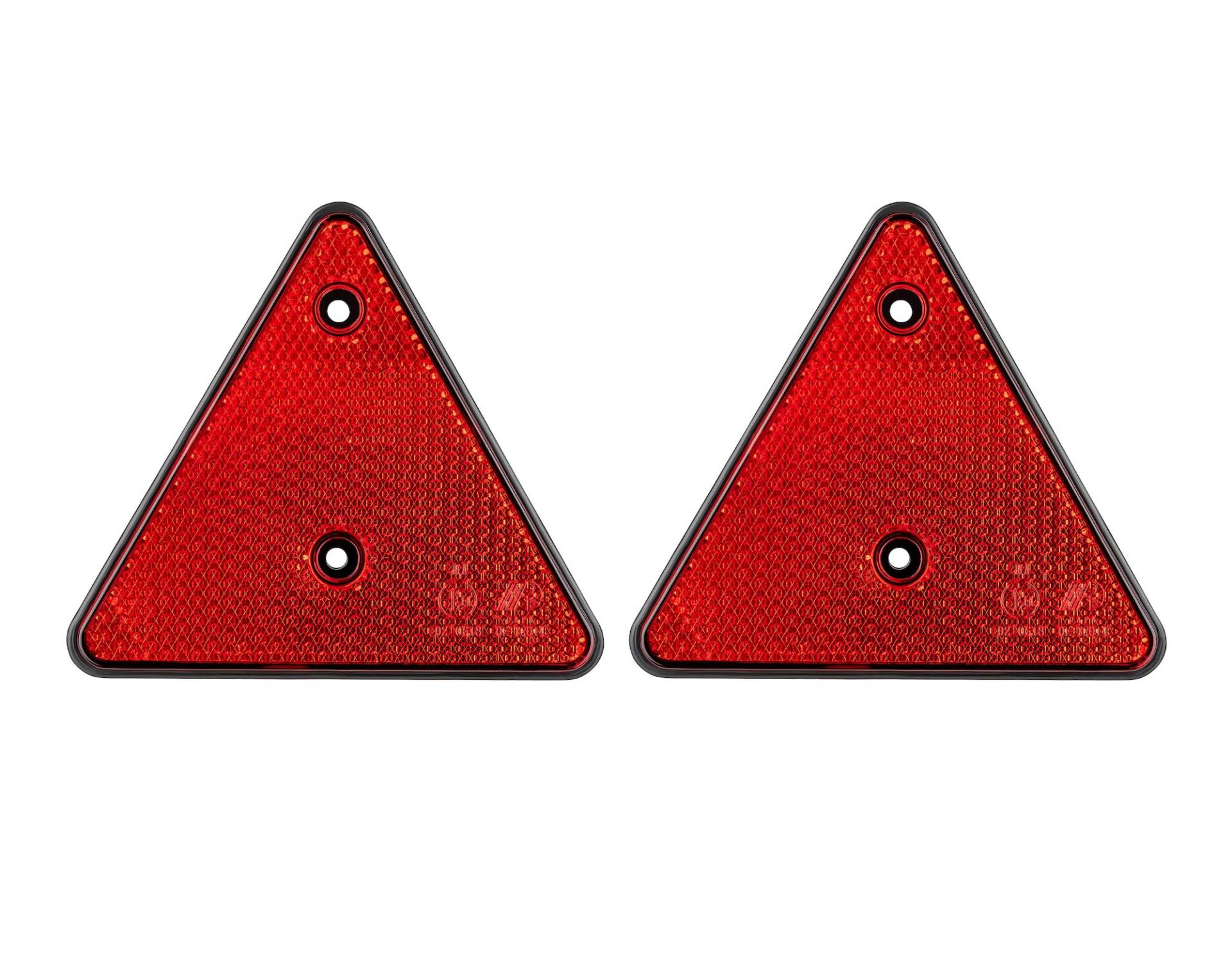 2er Set Dreieck Reflektor 15 x 13,5 CM Rückstrahler Anhängerdreieck Pkw Anhänger Dreiecke Katzenauge E-Prüfzeichen von AUTOLIGHT 24