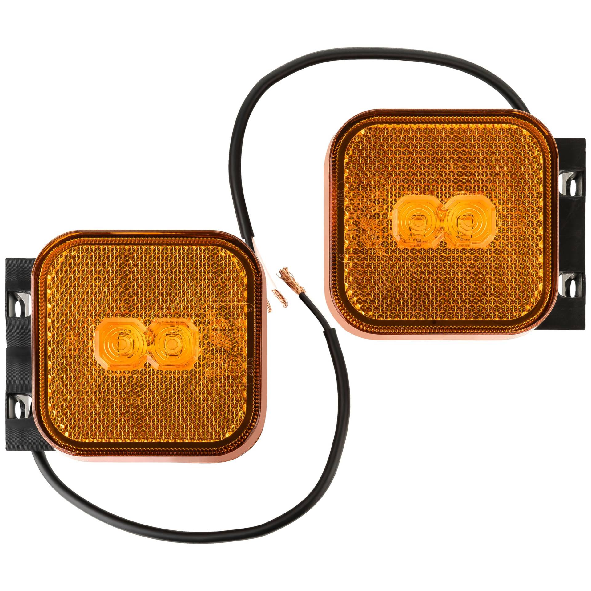 2x LED Umrissleuchte 12-24 Volt 65x65mm mit Halter und Reflektor Orange Positionsleuchte Begrenzungsleuchte LKW PKW Anhänger Wohnwagen von AUTOLIGHT 24