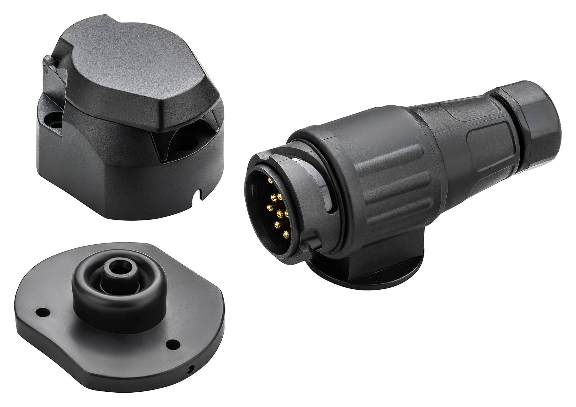 AUTOLIGHT 24 Anhänger Stecker + Steckdose Set 13-polig aus Kunststoff Anhängerkupplung PKW AUTOLIGHT 24 Anhänger Stecker + Steckdose Set 13-polig aus Kunststoff Anhängerkupplung PKW von AUTOLIGHT 24
