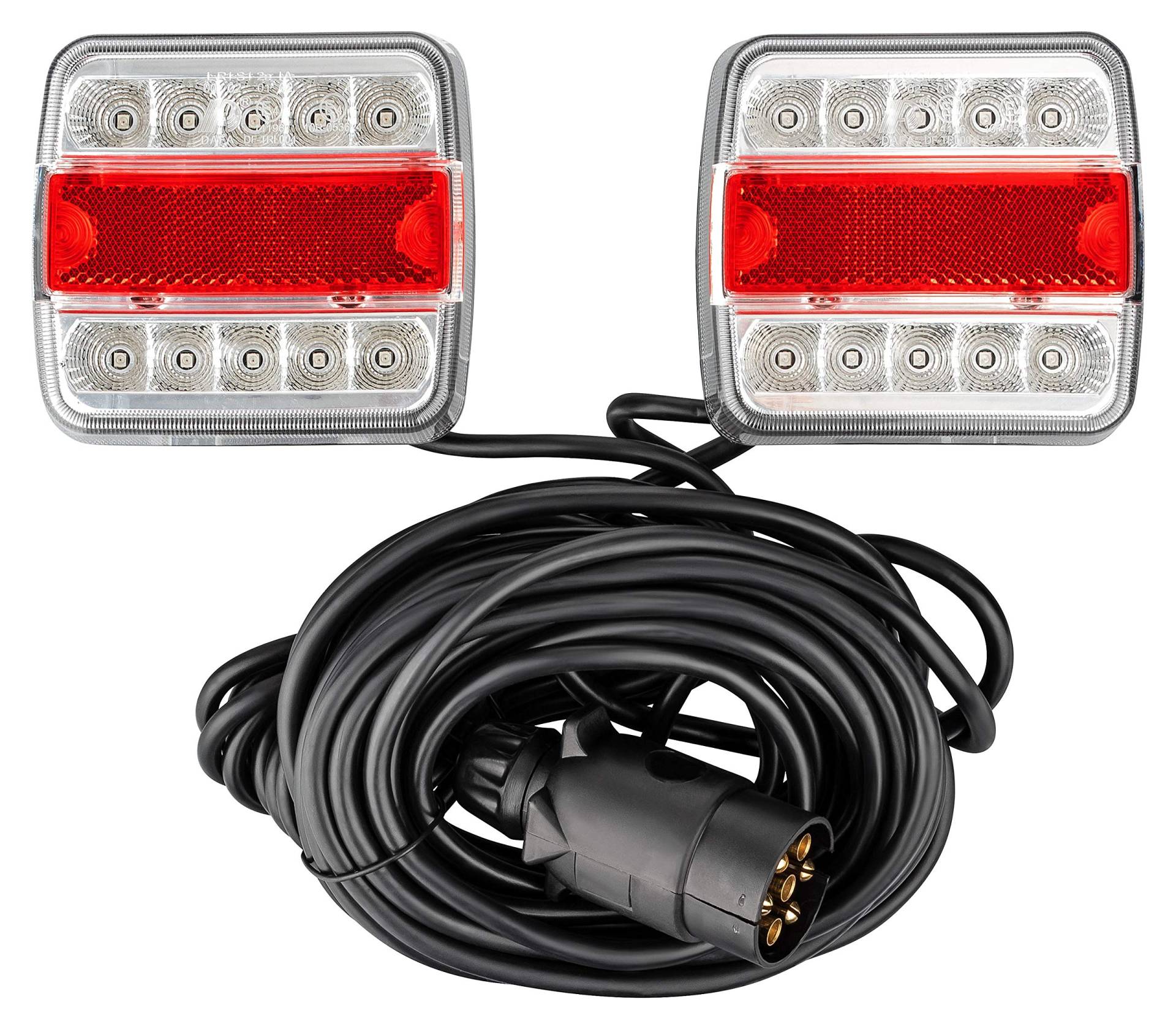 AUTOLIGHT 24 LED Rückleuchten für Anhänger mit Magnet 12 Volt mit E4 Prüfzeichen verkabelt 7-Polig 7,5m Kabel 14 LED's je Leuchte Rücklicht Beleuchtung 4 Funktion Wasserdicht AUTOLIGHT 24 LED Rückleuchten für Anhänger mit Magnet 12 Volt mit E4 Prüfzeichen verkabelt 7-Polig 7,5m Kabel 14 LED's je Leuchte Rücklicht Beleuchtung 4 Funktion Wasserdicht von AUTOLIGHT 24