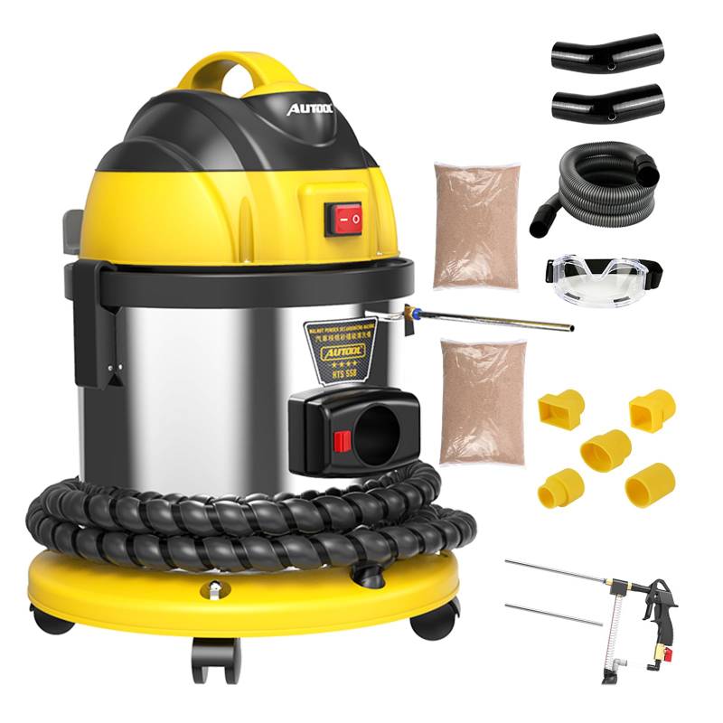 AUTOOL HTS558 Strahlgeräte Nussschalen Strahlgerät, Automotor-Einlassventil-Reinigungsmaschine 220V Walnuss-Sand-Motor-Kohlenstoff-Reiniger (Europäischer Standard) von AUTOOL