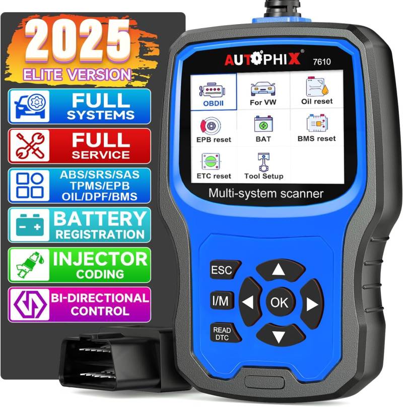 AUTOPHIX 7310 Vollständiges System OBD2 Diagnosegerät Kompatibel mit Land Rover, Volle Funktionen OBD2 Scanner, Kfz Diagnosegerät, Batterieregistrierungstool für Alle JLR nach 1996 von AUTOPHIX