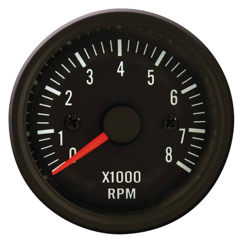 AUTO-STYLE Klassik Schwarz Performance Instrument Tacho >8000rpm 2/3/4/5/6/8 Zyl. 52mm von AUTO-STYLE