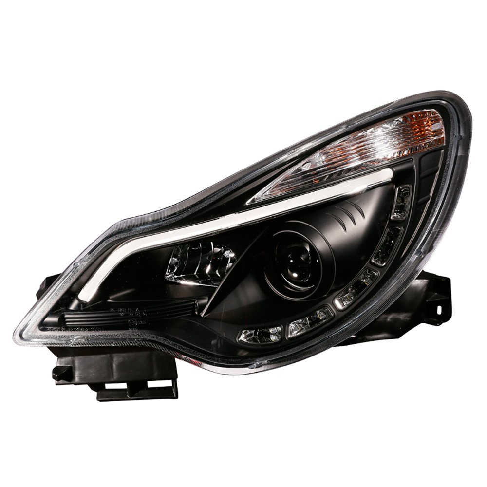 AUTO-STYLE Satz Scheinwerfer inkl. TFL 'Light-Bar' kompatibel mit Opel Corsa D 2011-2014 - Schwarz - exkl. OPC von AUTO-STYLE