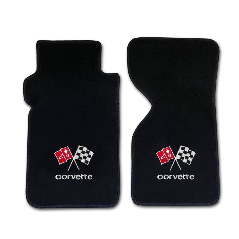 AUTOTEPPICH STYLERS Fußmatten Velours schwarz passend für Corvette C3 Automatik mit Logo ATSC3001 von AUTOTEPPICH Stylers Wir fertigen Ihre Fußmatten