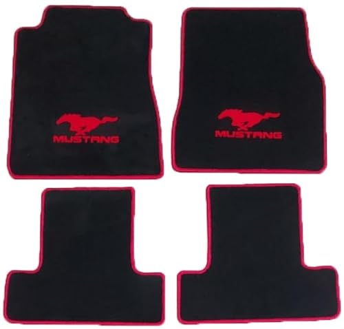 AUTOTEPPICH-STYLERS Fußmatten passend für Ford Mustang Cabriolet 2013-2014 Logo/Rand rot von AUTOTEPPICH Stylers Wir fertigen Ihre Fußmatten