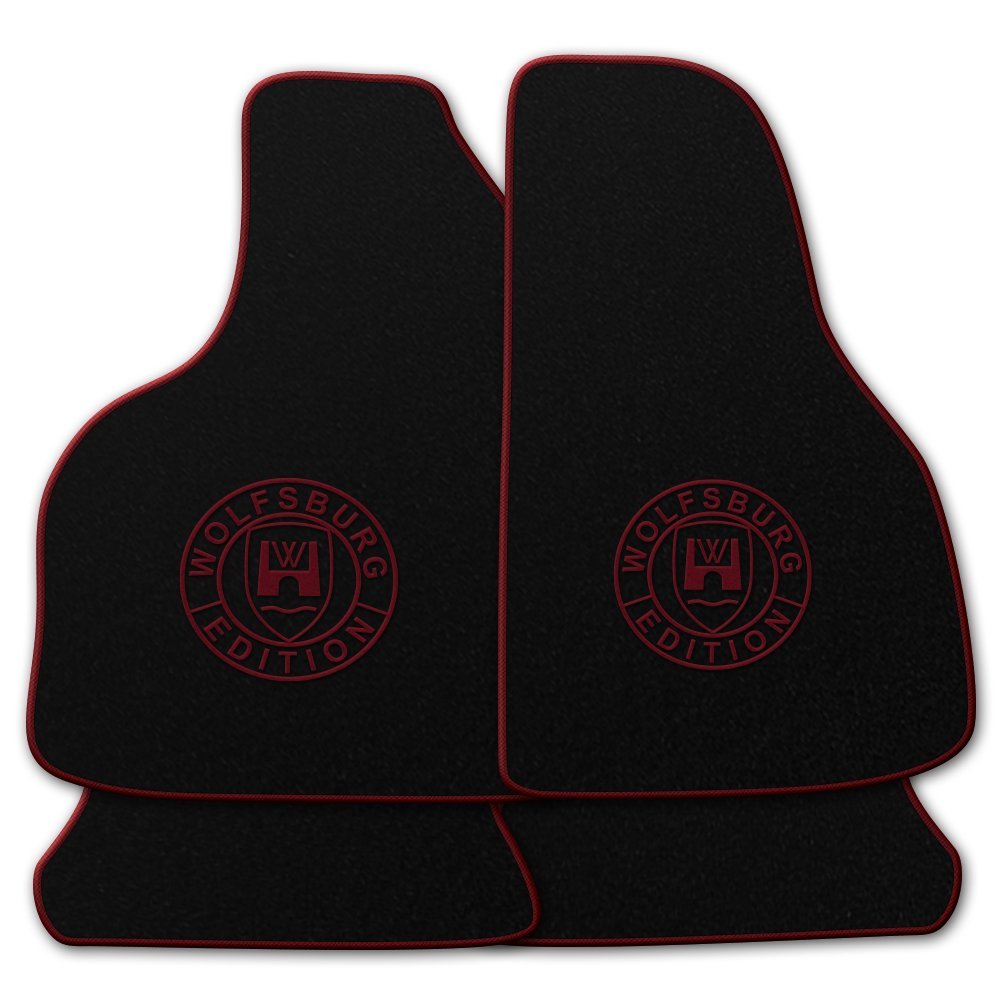 AUTOTEPPICH-Stylers Velours Schwarze Fußmatten passend für VW Golf 3 Cabriolet 1993-1998 mit LOGO Wolfsburg Edition WOB und Rand in bordeaux AUTOTEPPICH-Stylers Velours Schwarze Fußmatten passend für VW Golf 3 Cabriolet 1993-1998 mit LOGO Wolfsburg Edition WOB und Rand in bordeaux von AUTOTEPPICH Stylers Wir fertigen Ihre Fußmatten