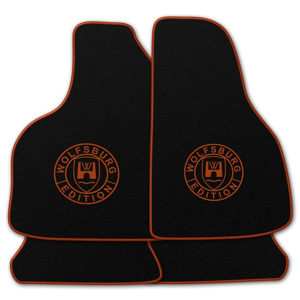 AUTOTEPPICH-Stylers Velours Schwarze Fußmatten passend für VW Käfer mit Logo Wolfsburg Edition WOB und Rand in Kupfer AUTOTEPPICH-Stylers Velours Schwarze Fußmatten passend für VW Käfer mit Logo Wolfsburg Edition WOB und Rand in Kupfer von AUTOTEPPICH Stylers Wir fertigen Ihre Fußmatten