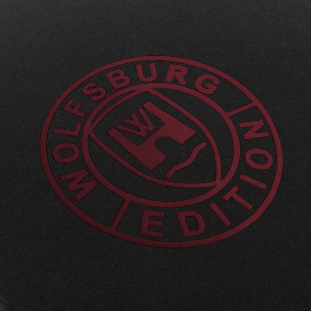 Eight-TEC Velours Schwarze Fußmatten passend für VW Golf 2 mit Logo Wolfsburg Edition WOB und Rand in Bordeaux Eight-TEC Velours Schwarze Fußmatten passend für VW Golf 2 mit Logo Wolfsburg Edition WOB und Rand in Bordeaux von AUTOTEPPICH Stylers Wir fertigen Ihre Fußmatten
