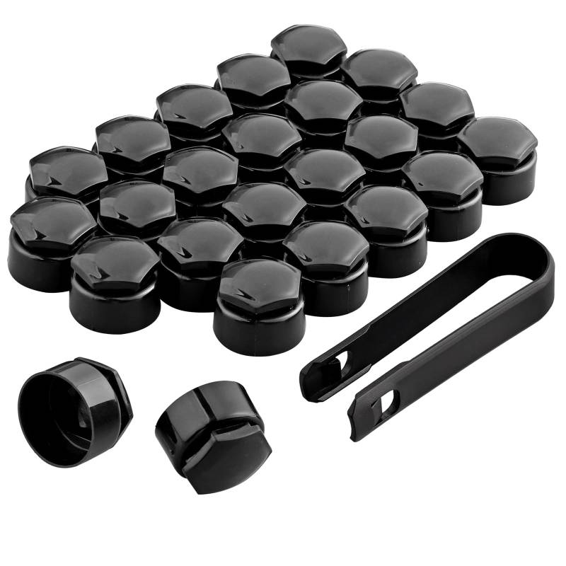AUTOUTLET 24PCS Radmutternkappen 17 mm, Radschrauben Radmuttern Radschraubenkappen rund, Universal Kunstsoff Radmutternkappen mit Entfernungswerkzeug von AUTOUTLET