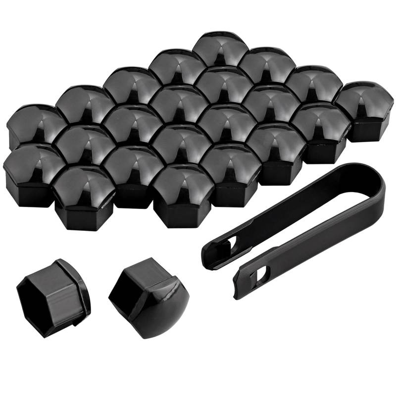 AUTOUTLET 24PCS Radmutternkappen 17mm, Radschrauben Radmuttern Radschraubenkappen sechseckig, Universal Radmutternkappen mit Entfernungswerkzeug von AUTOUTLET