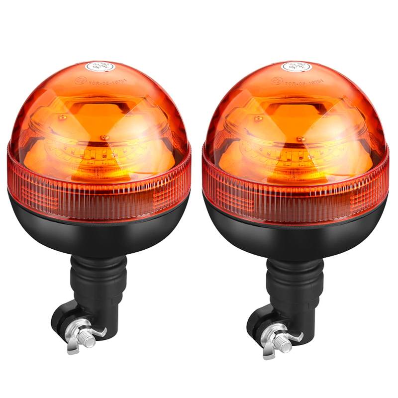 AUTOUTLET 2X Rundumleuchte, 24 LED Warnleuchten Amber Rundumkennleuchte Blinkleuchte 12V/24V, mit 3 Beleuchtungsmodi, ECE R10 E9 Straßenverkehr Zulassung, Wasserdicht Staubdicht, für Traktor LKW PKW von AUTOUTLET