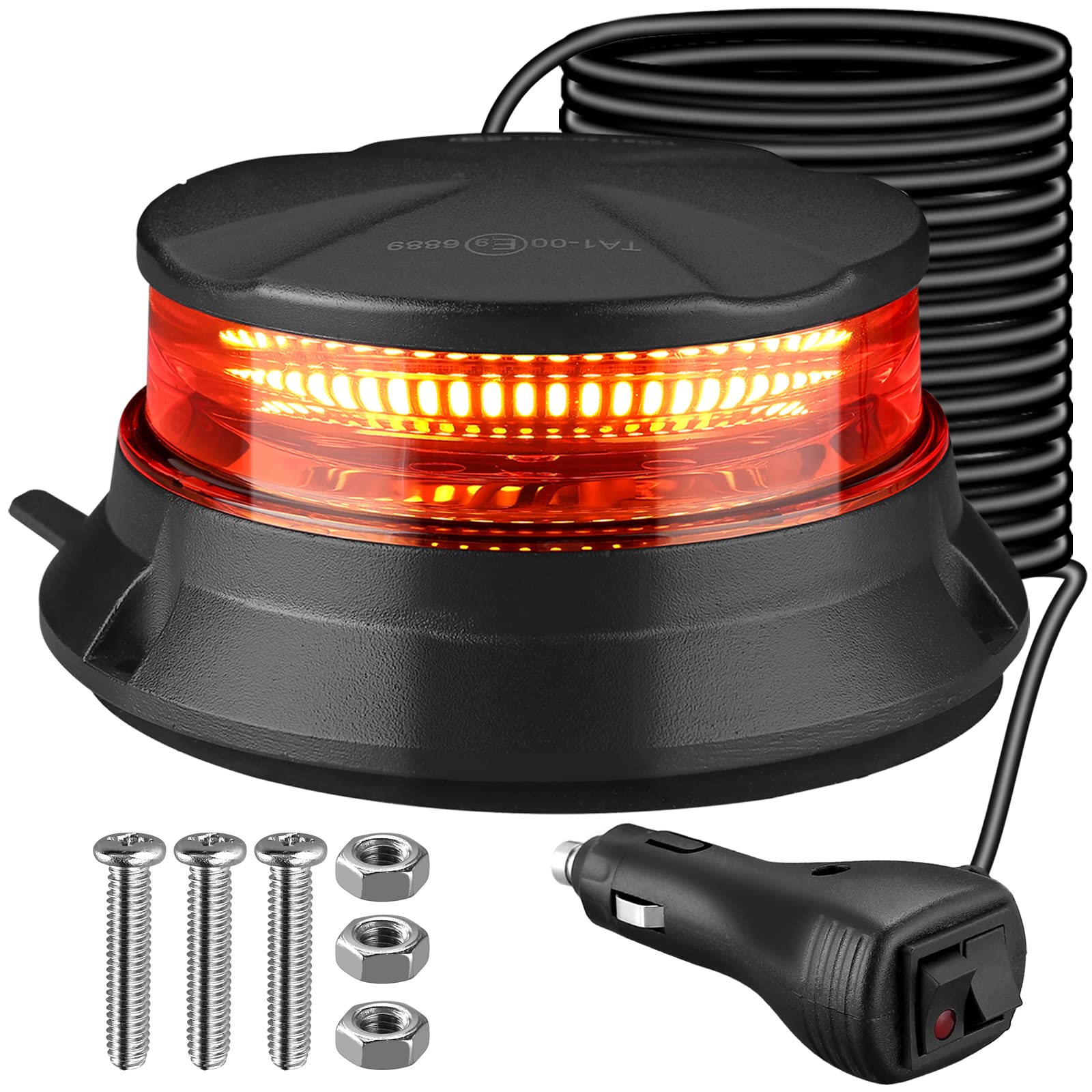 AUTOUTLET Rundumleuchte, 48 LED Gelb Rundumleuchte 10V-30V Magnet Warnleuchte | 7 Blitzmuster | 3,5M Kabel | E9 | IP56,Warnlicht Blinkleuchte Strobe Beacon Light für Gabelstapler-Traktor Golfwagen usw AUTOUTLET Rundumleuchte, 48 LED Gelb Rundumleuchte 10V-30V Magnet Warnleuchte | 7 Blitzmuster | 3,5M Kabel | E9 | IP56,Warnlicht Blinkleuchte Strobe Beacon Light für Gabelstapler-Traktor Golfwagen usw von AUTOUTLET