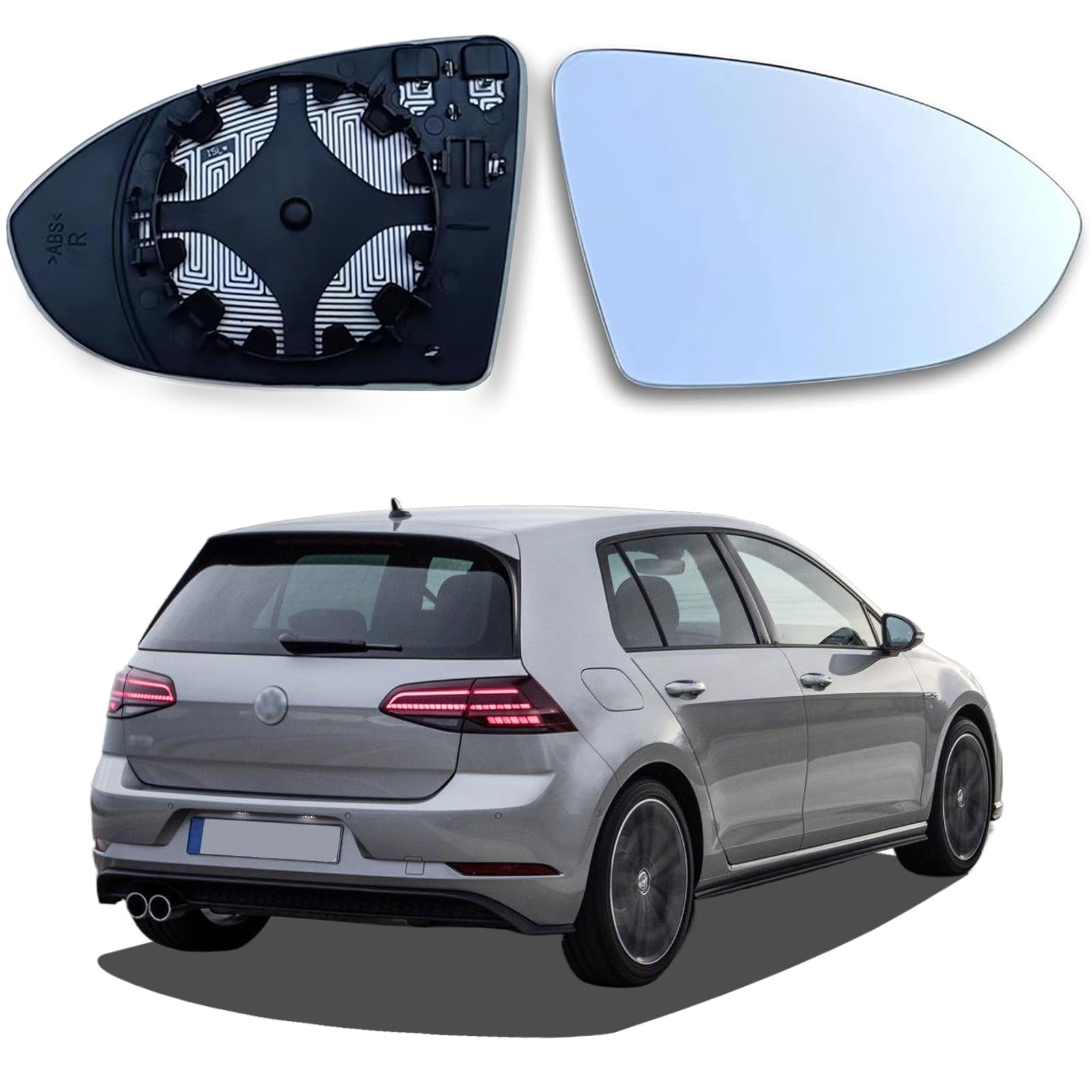 AUTOWNLUX Spiegelglas Golf 7 Rechts Beheizbar Asphärisch Passend Spiegelglas Rechts Beifahrerseite Ersatzspiegelglas Golf 7 Außenspiegel Glas mit Trägerplatte AUTOWNLUX Spiegelglas Golf 7 Rechts Beheizbar Asphärisch Passend Spiegelglas Rechts Beifahrerseite Ersatzspiegelglas Golf 7 Außenspiegel Glas mit Trägerplatte von AUTOWNLUX