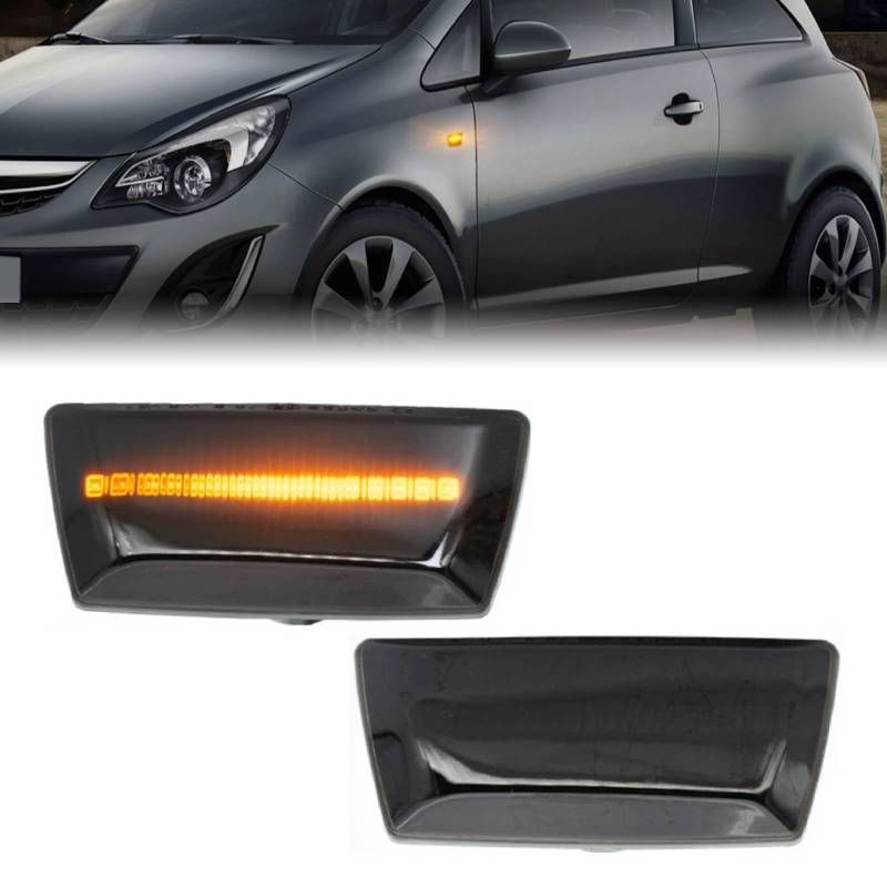 AUTOXBERT 2x LED Blinker Seitenblinker für Opel Adam Astra H Corsa D E Insignia A Meriua B Zafira B, mit Canbus Fehlerfrei, Schwarz von AUTOXBERT