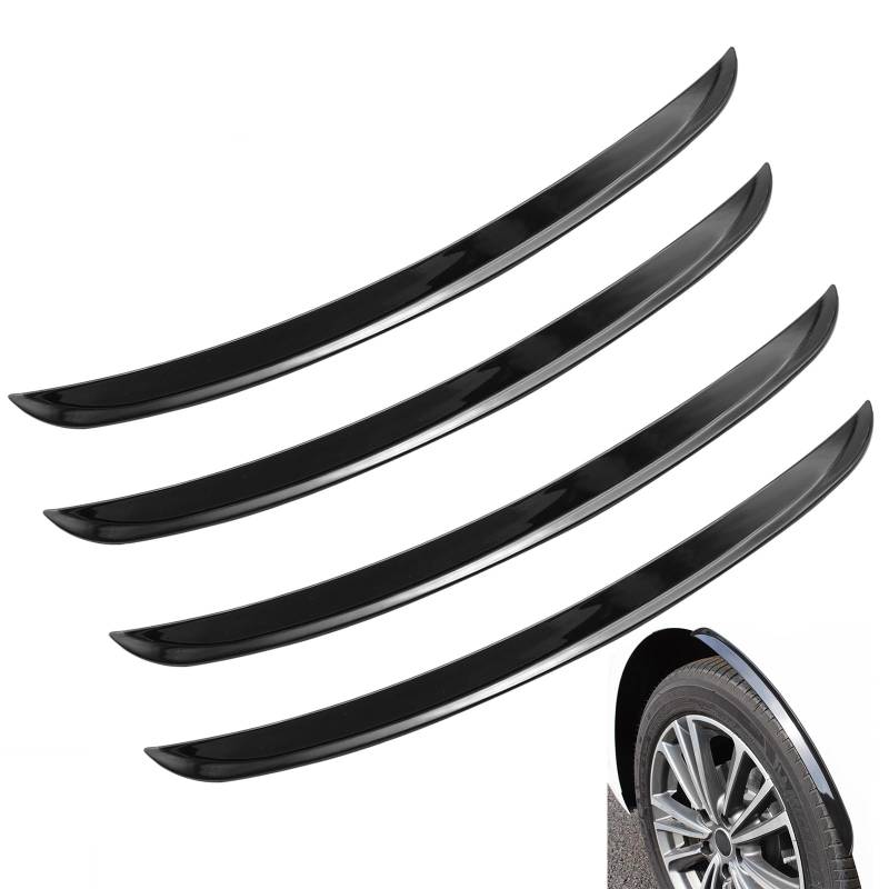 AUTOXBERT 4 Stück Kotflügelverbreiterung Universal Radlaufverbreiterungen Radkastenverbreiterung Radlauf Schutzleisten, Mudguards Auto Rad Fender Verlängerung für Auto Rad (Schwarz, 44cm) von AUTOXBERT