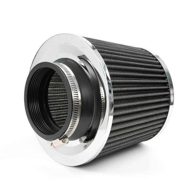 AUTOXBERT Sportluftfilter Auto Universal 3 Zoll 64-76mm Universal Luftfilter Auto Doppelschicht Stahl Filter Clamp Gummi Sportluftfilter Schwarz für Motorrad Scooter ATV Moped von AUTOXBERT