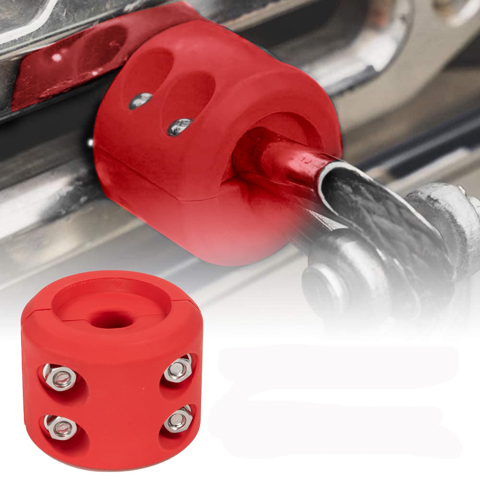 Windenstopper Gummi robust Seilschoner wasserdicht Seilhaken-Zubehör für ATV UTV Offroad-Winden mit Inbusschlüssel (Rot) von AUTOXBERT