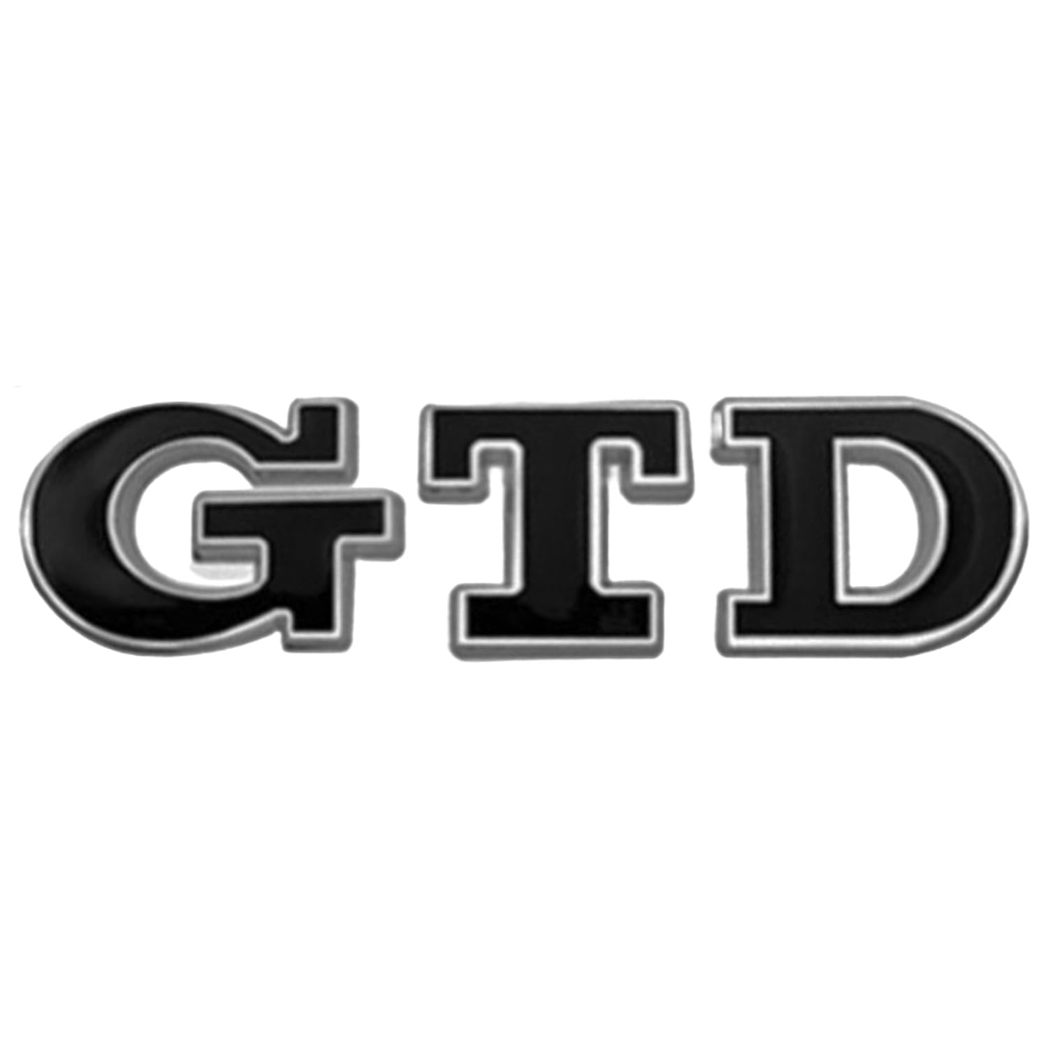 AUTOZOCO GTD Emblem Metall Emblem GTD Emblem passend für Rückseite Selbstklebend Kompatibel mit VW Golf 7 6 5 4 GTD Aufkleber MK2 MK4 MK5 MK6 MK7 Metall Schwarz Silber Rand von AUTOZOCO