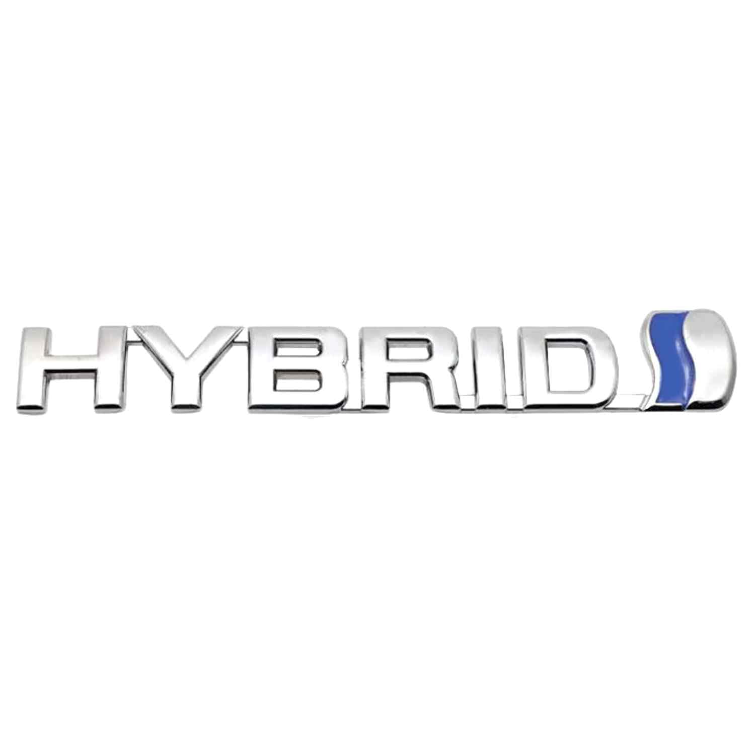 AUTOZOCO Hybrid-Emblem, Hybrid-Emblem, Hybrid-Aufkleber, Kofferraum-Aufkleber, Auto-Seiten-Emblem, kompatibel mit Toyota, Metallic, 13 x 2 cm, Silber von AUTOZOCO