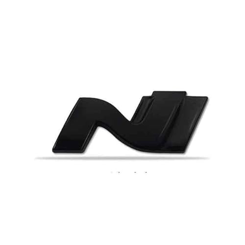 AUTOZOCO N Line Aufkleber Emblem N Line, N Line Emblem, N Line Emblem, Selbstklebendes N-Line-Emblem, passend für Kofferraum und Seite, Kompatibel mit Hyundai, Zinklegierung, 75 mm x 35 mm (schwarz) von AUTOZOCO