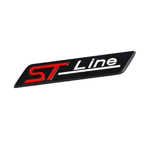 AUTOZOCO ST-Line-Emblem, ST-Line, Insignia ST Line, Aufkleber ST Line, selbstklebend, für die Seite, kompatibel mit Ford, ABS-Kunststoff, Maße 84,5 mm x 16,5 mm, Schwarz von AUTOZOCO