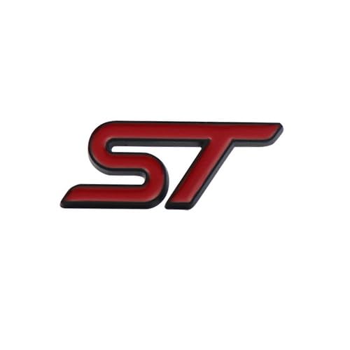 AUTOZOCO ST-Line-Lenkrad-Emblem passend für Ford Rot Silber (Rot-Schwarz) von AUTOZOCO