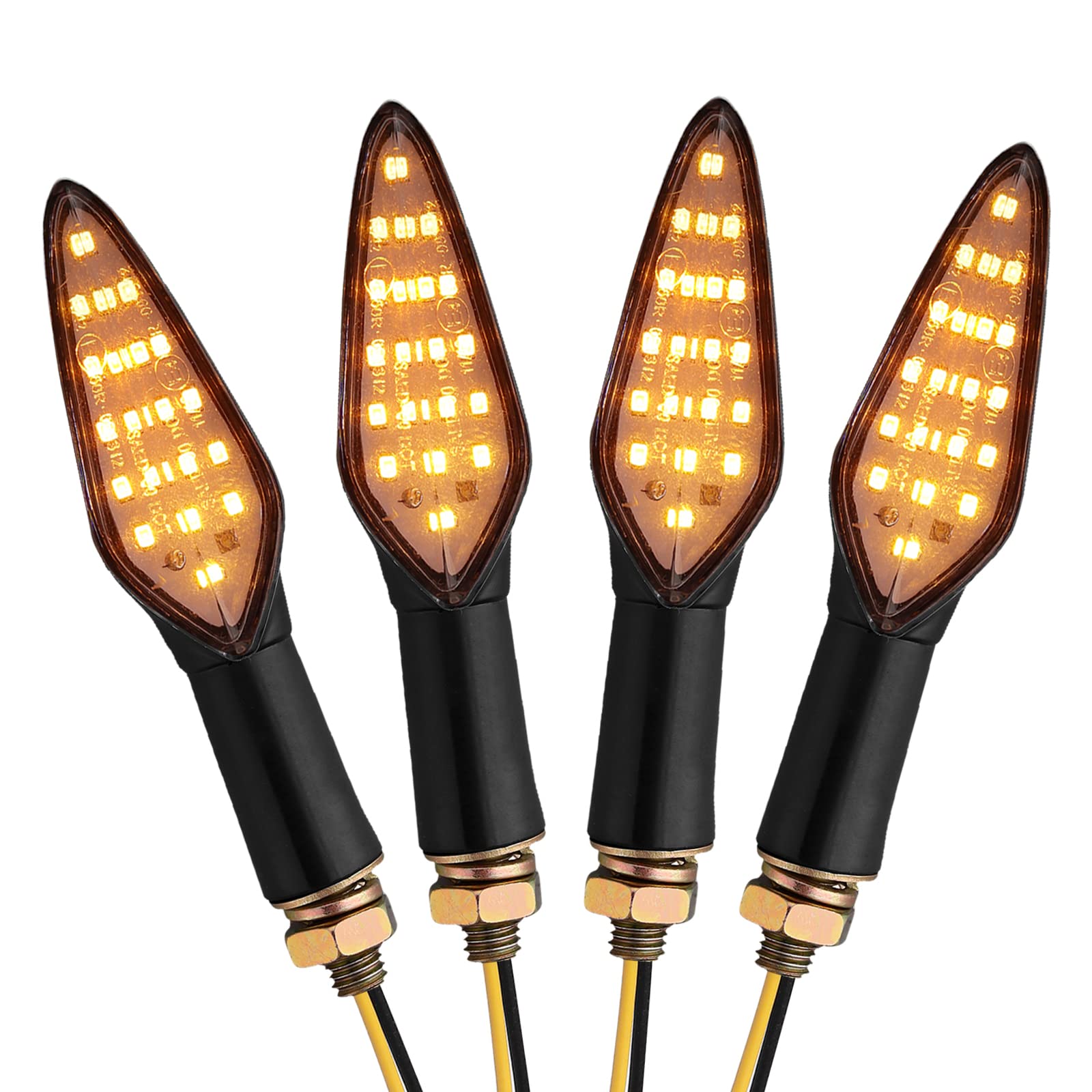 AUTTGINN 12V LED Motorrad Blinker 20 LEDs Mini Blinker Lauflicht Motorradblinker 4 Stück IP67 E-Prüfzeichen Bernstein AUTTGINN 12V LED Motorrad Blinker 20 LEDs Mini Blinker Lauflicht Motorradblinker 4 Stück IP67 E-Prüfzeichen Bernstein von AUTTGINN