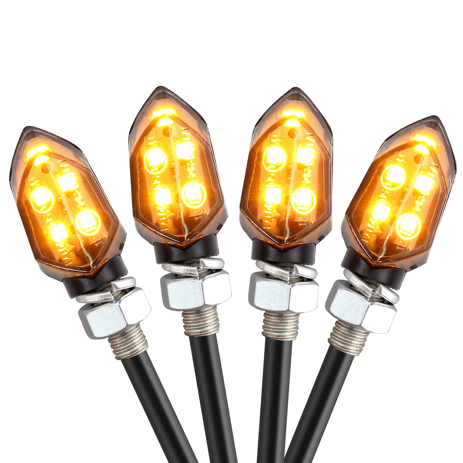 AUTTGINN 12V LED Smoked Motorrad Blinker 5 LEDs Mini Blinker Lauflicht Motorradblinker 4 Stück IP65 E-Prüfzeichen Bernstein AUTTGINN 12V LED Smoked Motorrad Blinker 5 LEDs Mini Blinker Lauflicht Motorradblinker 4 Stück IP65 E-Prüfzeichen Bernstein von AUTTGINN