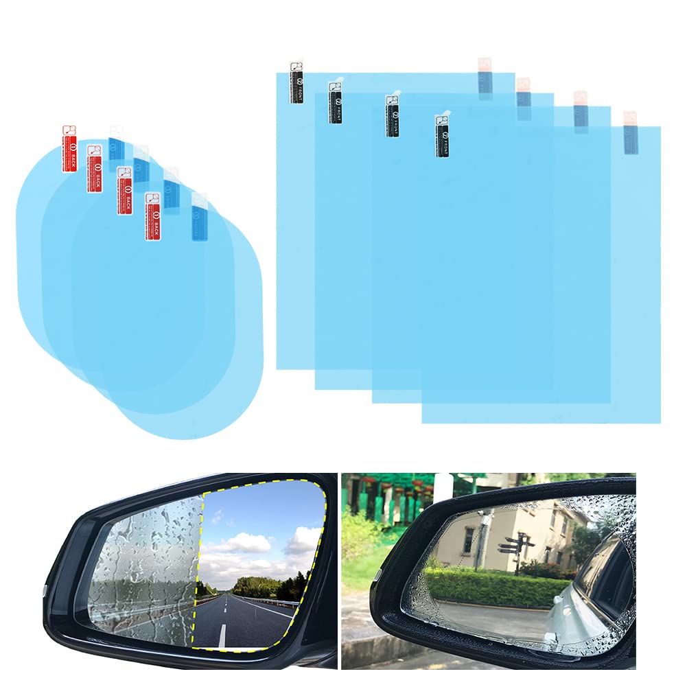 AUXSOUL 8 Stücke Rückspiegel Regenschutzfolie Auto Regengeschützte Auto Rückspiegel Wasserdichte Folie, Wasserdichte Spiegelfolie für Auto Spiegel und Seiten Fenster von AUXSOUL