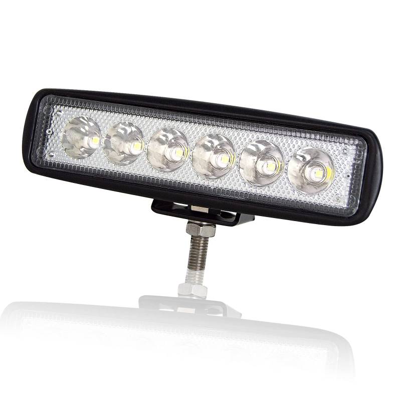 AUXTINGS 1 Stücke 6 Zoll 15 cm 18W Mini dünn LED Arbeitsscheinwerfer Flutlicht Leuchtfleck Beam LED Pods 12V 24V Zusatzscheinwerfer Offroad Nebel Lampen für LKW Traktorboot 4x4 Auto SUV ATV,IP66 von AUXTINGS