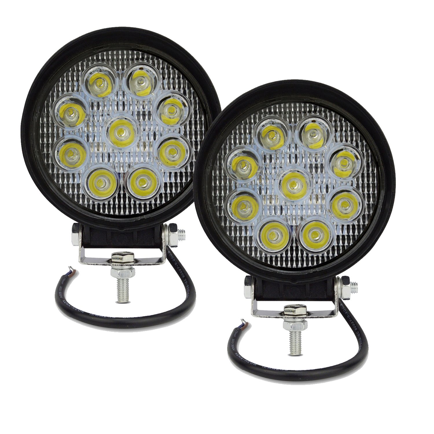 AUXTINGS LED Arbeitsscheinwerfer 2 Stück 4 Zoll 10 cm 27W runde Hochwasser-Leuchten, große Strahlbevölkerung für SUV All-Terrain-LKWs und 4x4 Nebelscheinwerfer AUXTINGS LED Arbeitsscheinwerfer 2 Stück 4 Zoll 10 cm 27W runde Hochwasser-Leuchten, große Strahlbevölkerung für SUV All-Terrain-LKWs und 4x4 Nebelscheinwerfer von AUXTINGS