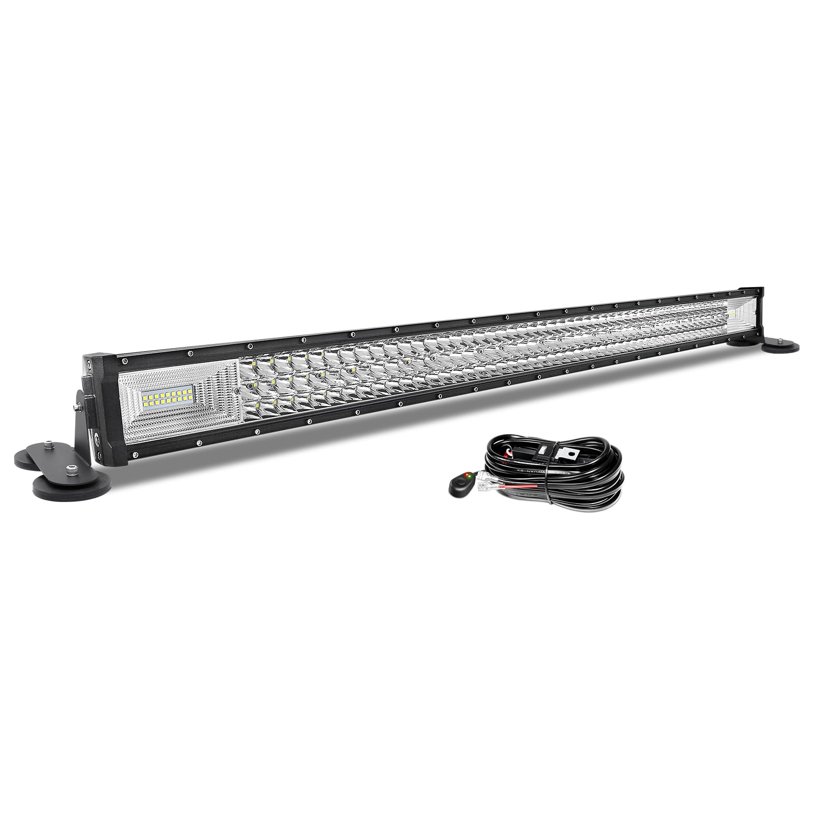 AUXTINGS 106 cm LED Lichtleiste 540W Spot Zusatzscheinwerfer Flutlicht Spot LED Arbeitsleuchte mit magnetische Unterstützung 12V Kabelbaum Kit für Pickup Offroad Traktor 4X4 ATV Bootsanhänger,IP67 von AUXTINGS