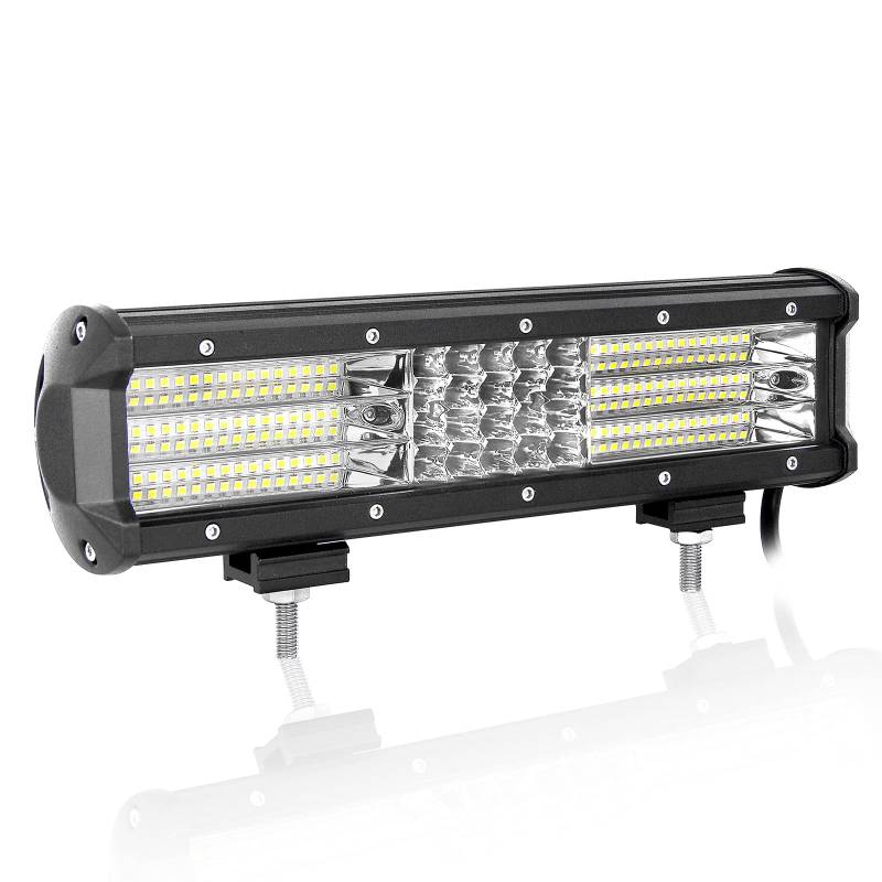 AUXTINGS 12 Zoll 330W 4 Reihen LED Lichtleiste Arbeitslicht Spot Flood Beam 12V 24V für LKW Traktor 4X4 Boot Off Road Auto Nebelscheinwerfer, wasserdicht IP67 von AUXTINGS