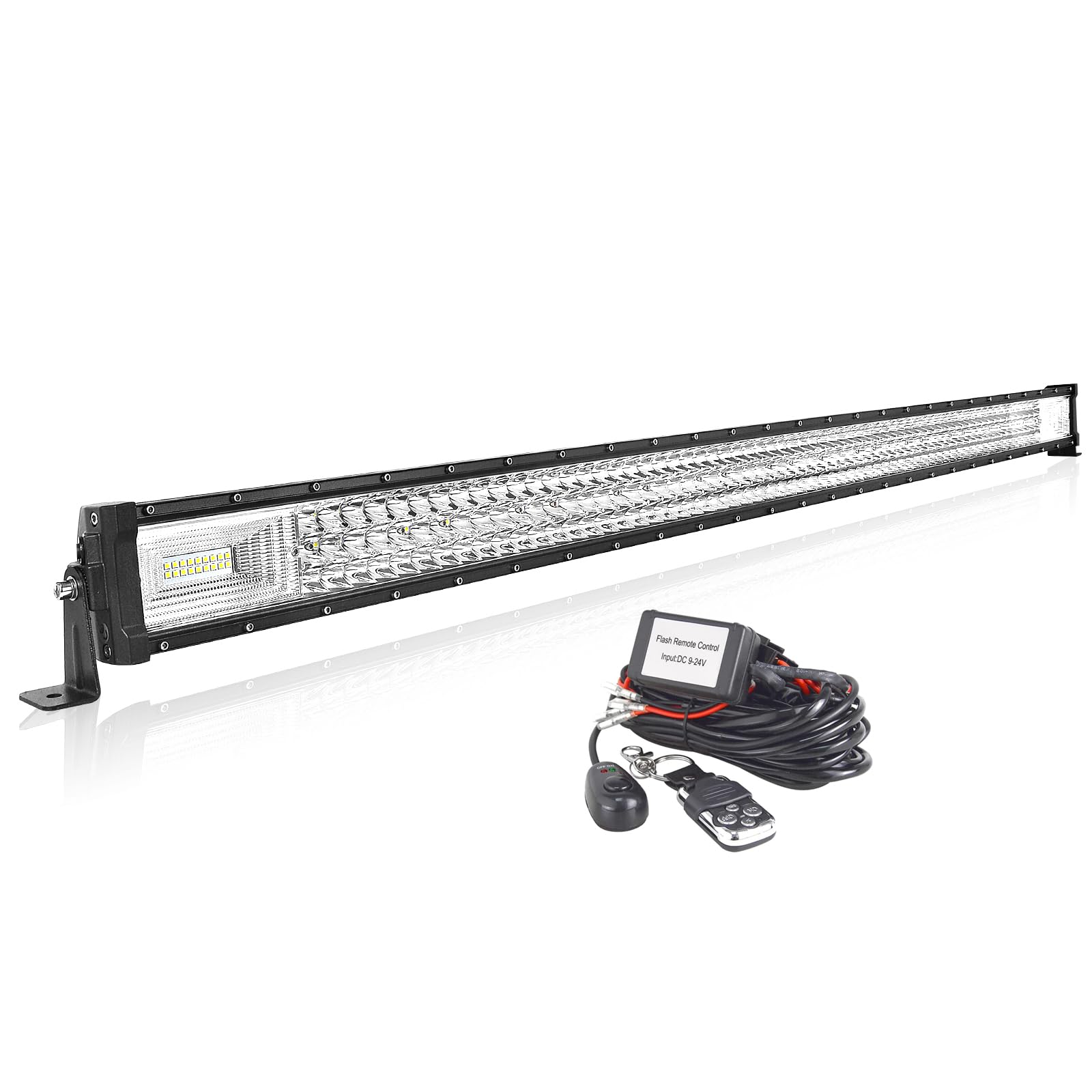 AUXTINGS 132 cm LED Lichtleiste 675W Gerade Zusatzscheinwerfer Flutlicht Spot LED Arbeitsleuchte mit 12V Kabelsatz Strobe Fernbedienung für Pickup Offroad Traktor 4X4 ATV SUV Bootsanhänger,IP67 AUXTINGS 132 cm LED Lichtleiste 675W Gerade Zusatzscheinwerfer Flutlicht Spot LED Arbeitsleuchte mit 12V Kabelsatz Strobe Fernbedienung für Pickup Offroad Traktor 4X4 ATV SUV Bootsanhänger,IP67 von AUXTINGS