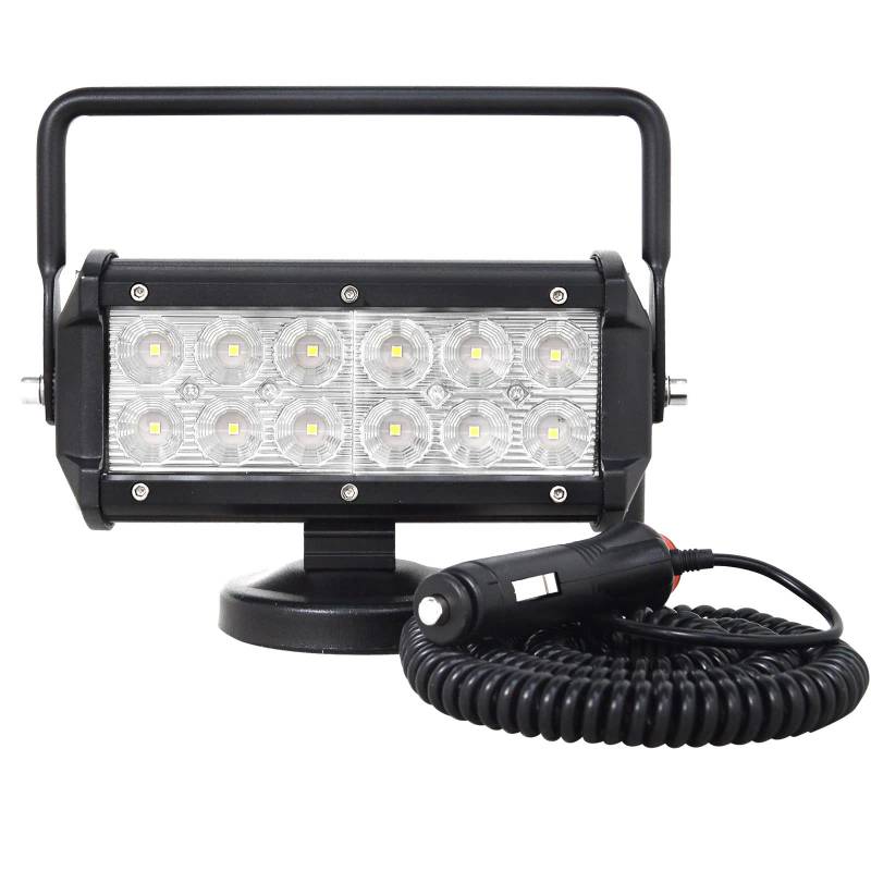 AUXTINGS 17,8 cm 36W LED Arbeitslicht Quadrat Flut Strahl tragbares Geländefahrzeug mit magnetischer Basis für Auto-SUV-Anhänger Traktor Truck Engineering Wartung Camping von AUXTINGS