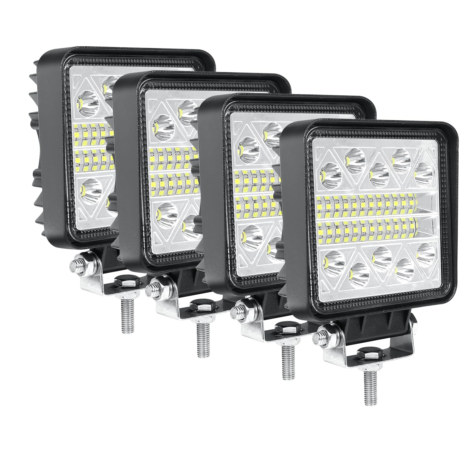 AUXTINGS 4 Stück 10 cm 51W LED-Arbeitsscheinwerfer,12V/24V Offroad LED Scheinwerfer, IP67 wasserdicht Nebelscheinwerfer,6000K LED-Lichtleiste für Traktor, LKW, Geländewagen, Motorrad,4x4 AUXTINGS 4 Stück 10 cm 51W LED-Arbeitsscheinwerfer,12V/24V Offroad LED Scheinwerfer, IP67 wasserdicht Nebelscheinwerfer,6000K LED-Lichtleiste für Traktor, LKW, Geländewagen, Motorrad,4x4 von AUXTINGS