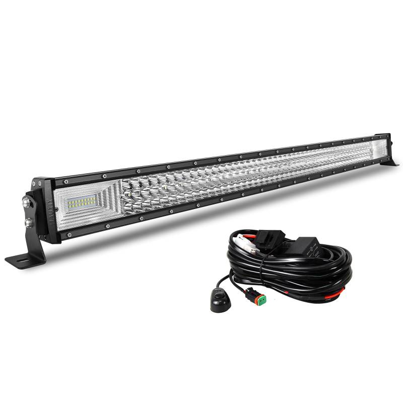 AUXTINGS 42 Zoll 106,8 cm 540W LED-Lichtstange 7D Objektiv Spot Flut Strahl Triple Reihe LED Arbeitstauchlampen mit Kabelbaum-Kit für Off Road ATV AWD SUV 4WD 4X4 Pickup,12V 24V wasserdicht von AUXTINGS