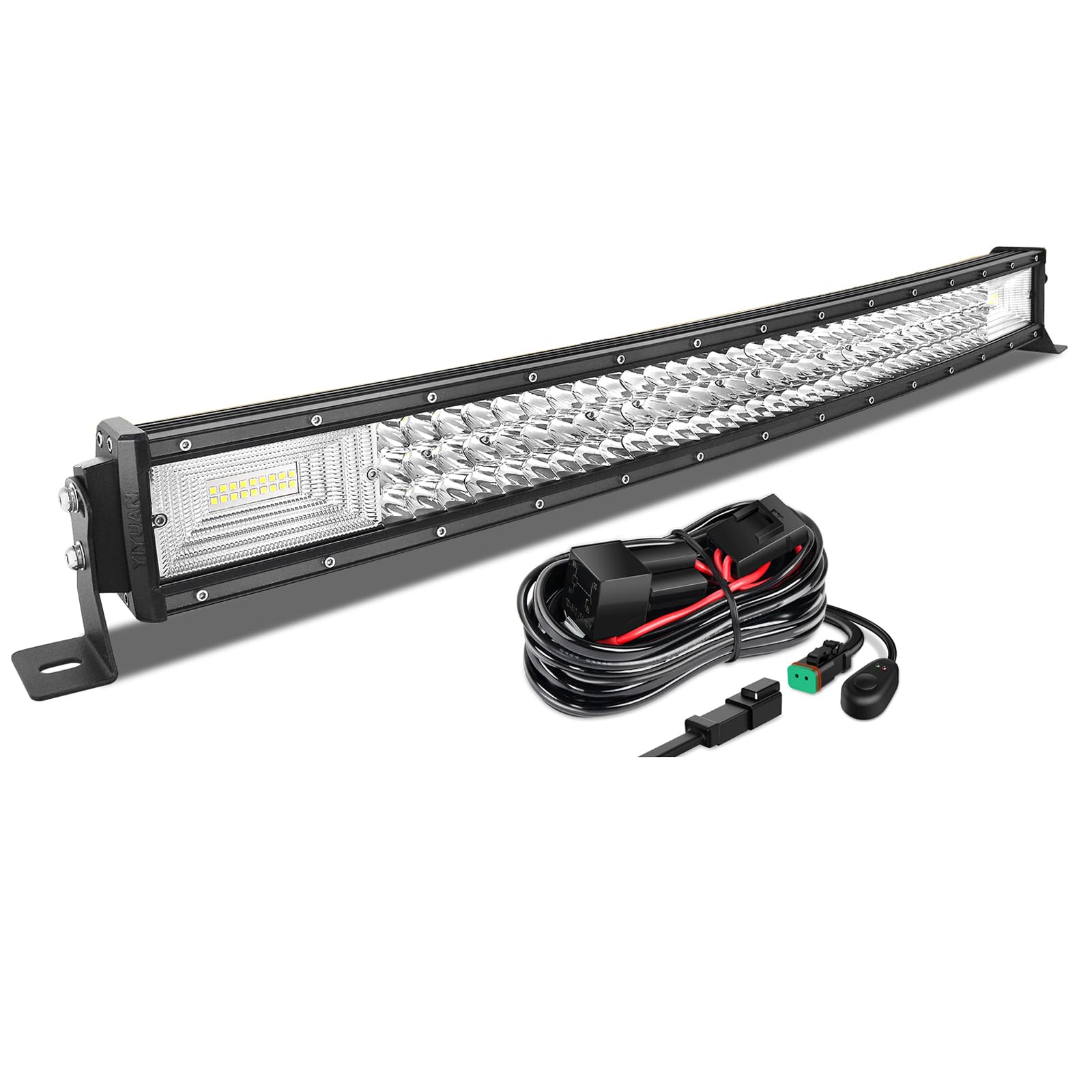 AUXTINGS 82 cm 405W Gebogen LED Lichtleiste Spot Zusatzscheinwerfer Flutlicht Spot LED Arbeitsleuchte mit 12V DT Kabelbaum Kit für JP Pickup Offroad Truck 4X4 ATV Bootsanhänger,wasserdicht AUXTINGS 82 cm 405W Gebogen LED Lichtleiste Spot Zusatzscheinwerfer Flutlicht Spot LED Arbeitsleuchte mit 12V DT Kabelbaum Kit für JP Pickup Offroad Truck 4X4 ATV Bootsanhänger,wasserdicht von AUXTINGS
