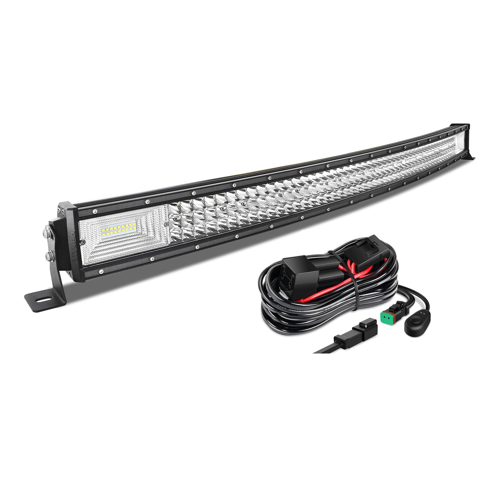 AUXTINGS LED Scheinwerfer mit 3 Reihen 106,8 cm 540W LED-Arbeitstauchlampen gebogen mit Kabelbaum-Kit für Geländewagen ATV AWD SUV 4x4 Pickup, 12V 24V DT-Anschluss wasserdicht von AUXTINGS