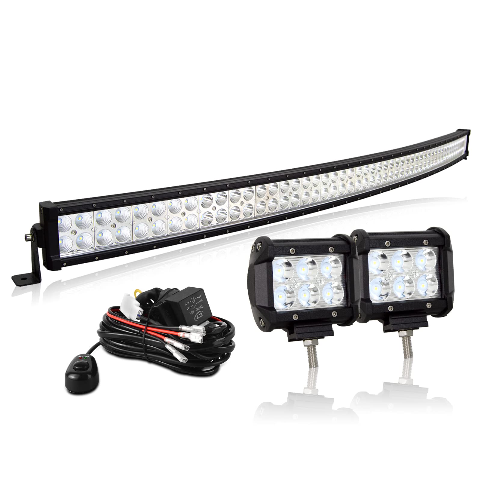 AUXTINGS LED Zusatzscheinwerfer Scheinwerfer 132 cm 300W LED Nebelscheinwerfer gebogen+ 10cm Spotlight led arbeitsscheinwerfer mit Kabelbaum für Geländewagen ATV AWD SUV 4x4 Pickup,12V 24V AUXTINGS LED Zusatzscheinwerfer Scheinwerfer 132 cm 300W LED Nebelscheinwerfer gebogen+ 10cm Spotlight led arbeitsscheinwerfer mit Kabelbaum für Geländewagen ATV AWD SUV 4x4 Pickup,12V 24V von AUXTINGS
